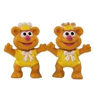 Vintage Fozzie Bear Figures 2 Inch Muppet Babies Lot of 2 Collectible Toy Set
